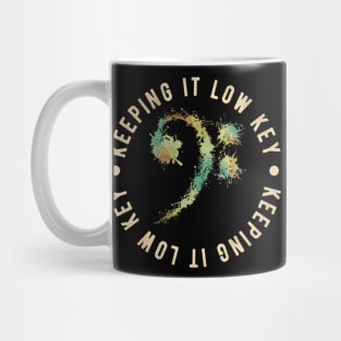 Bass Clef Retro - Keeping It Low Key Funny Music Lovers Gift Mug